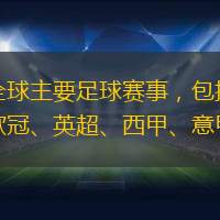 覆蓋全球主要足球賽事，包括世界杯、歐冠、英超、西甲、意甲等。