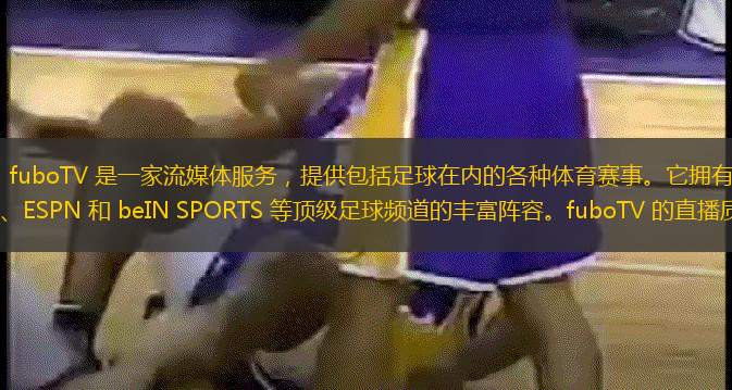 fuboTV：fuboTV 是一家流媒體服務(wù)，提供包括足球在內(nèi)的各種體育賽事。它擁有來自英國天空體育、ESPN 和 beIN SPORTS 等頂級足球頻道的豐富陣容。fuboTV 的直播質(zhì)量可靠，并且